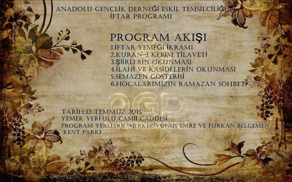 AGD O iki gencimizi unutmadı İftar Programı Hazırlıklarına Başladı