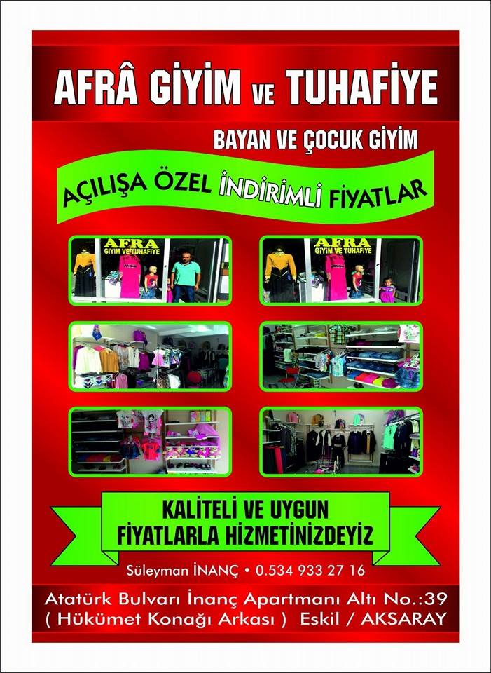 Afra Giyim Eskillilerin hizmetinde