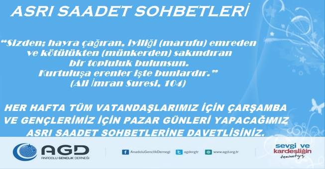 Eskil AGD Haftalık  Asr-ı Saadet Sohbetlerini Başlatıyor