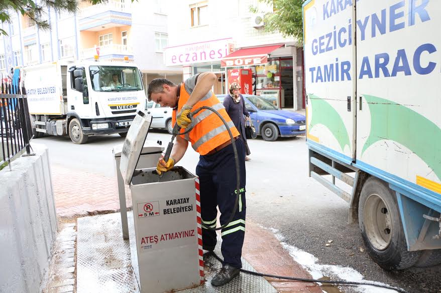 Karatay’da Çöp Konteynırlarının Temizliğine Önem Veriliyor