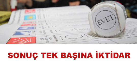 Sonuç Ak Parti Tek Başına iktidar!