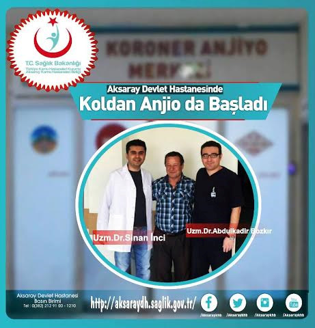 Aksaray Devlet Hastanesi’nde koldan anjiyo da başladı