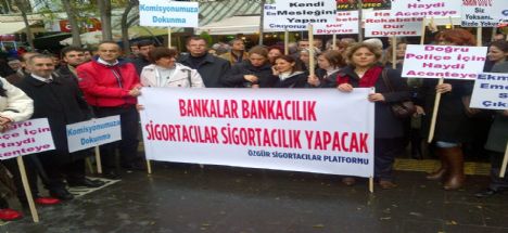 Sigortacılar Ankara'da Eylem yaptılar