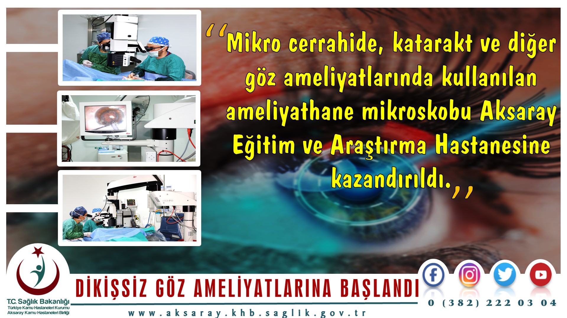 Dikişsiz göz ameliyatlarına tekrar başlandı