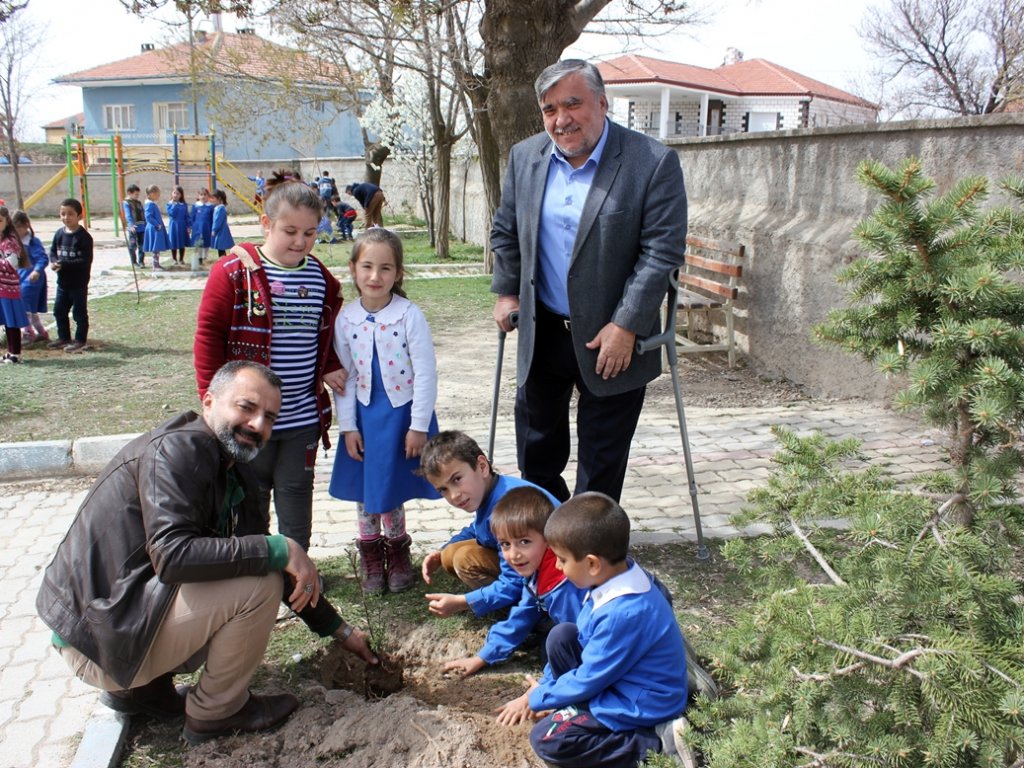 Fidanlar, küçük fidanların elinde toprakla buluştu