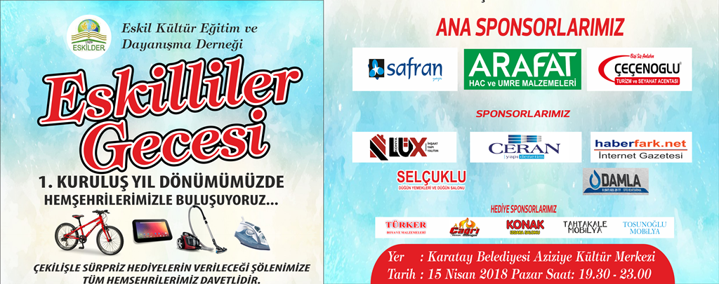 ESKİLDER, Konya’da Eskilliler Gecesi düzenliyor