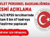 2014/2 KPSS yerleştirme kadro sayıları açıklandı