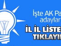 İşte İl İl Ak Parti Milletvekili Aday Listesi