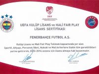 Fenerbahçe UEFA Kulüp Lisans ve Mali Fair Play Lisansı Aldı