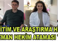 Yeni atanan uzman hekimler görevlerine başladı