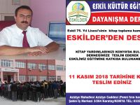 ESKİLDER’DEN,  Eskil 75. Yıl Lisesi'nden kitap toplama kampanyasına destek!