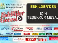 ESKİLDER’den, Eskilliler Gecesi için “Teşekkür Mesajı”
